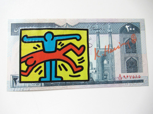 Haring weltbanknote 2x - b), haring:
