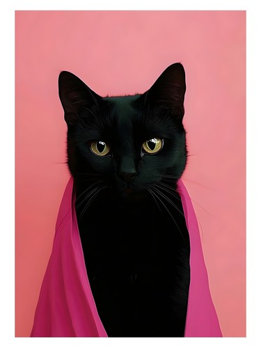 Schwarze katze pop art poster - schwarze,