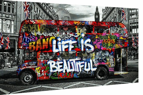 Pop art bus doppeldecker - art,