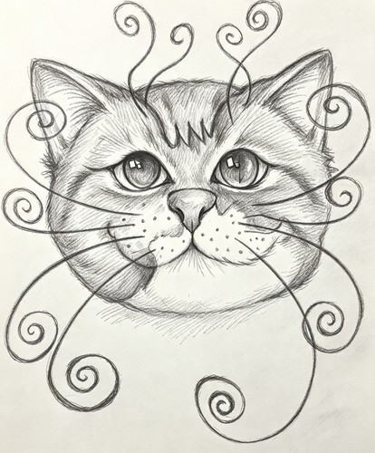 Cartoon zeichnung katze druck - cartoon,