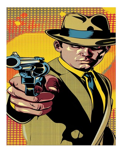 Vintage pop art retro detektiv - pop-art,