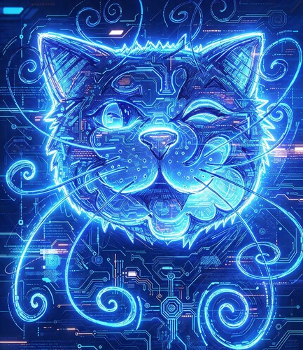 Cartoon zeichnung katze - katze, druck