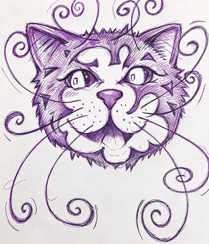 Cartoon zeichnung katze druck - katze,