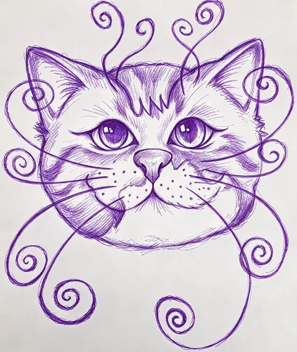 Cartoon zeichnung katze druck - cartoon,
