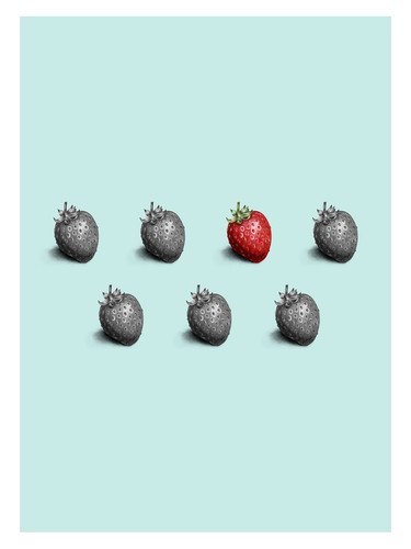 Erdbeer pop art poster - erdbeer,