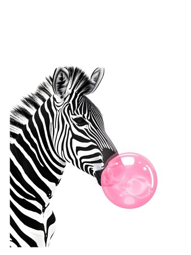 Zebra mit kaugummi pop - kaugummi, art
