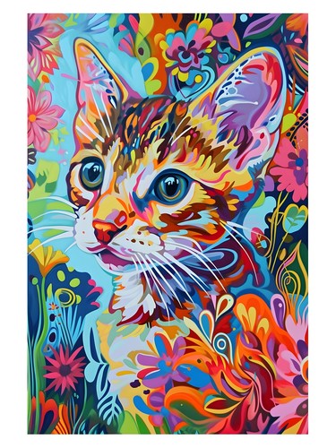 Buntes katzen pop art poster - art, |